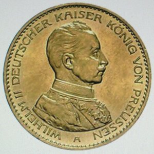 Abb. 1: Goldmünze Kaiser Wilhelm II., Prägung 1914; Archiv Herfert